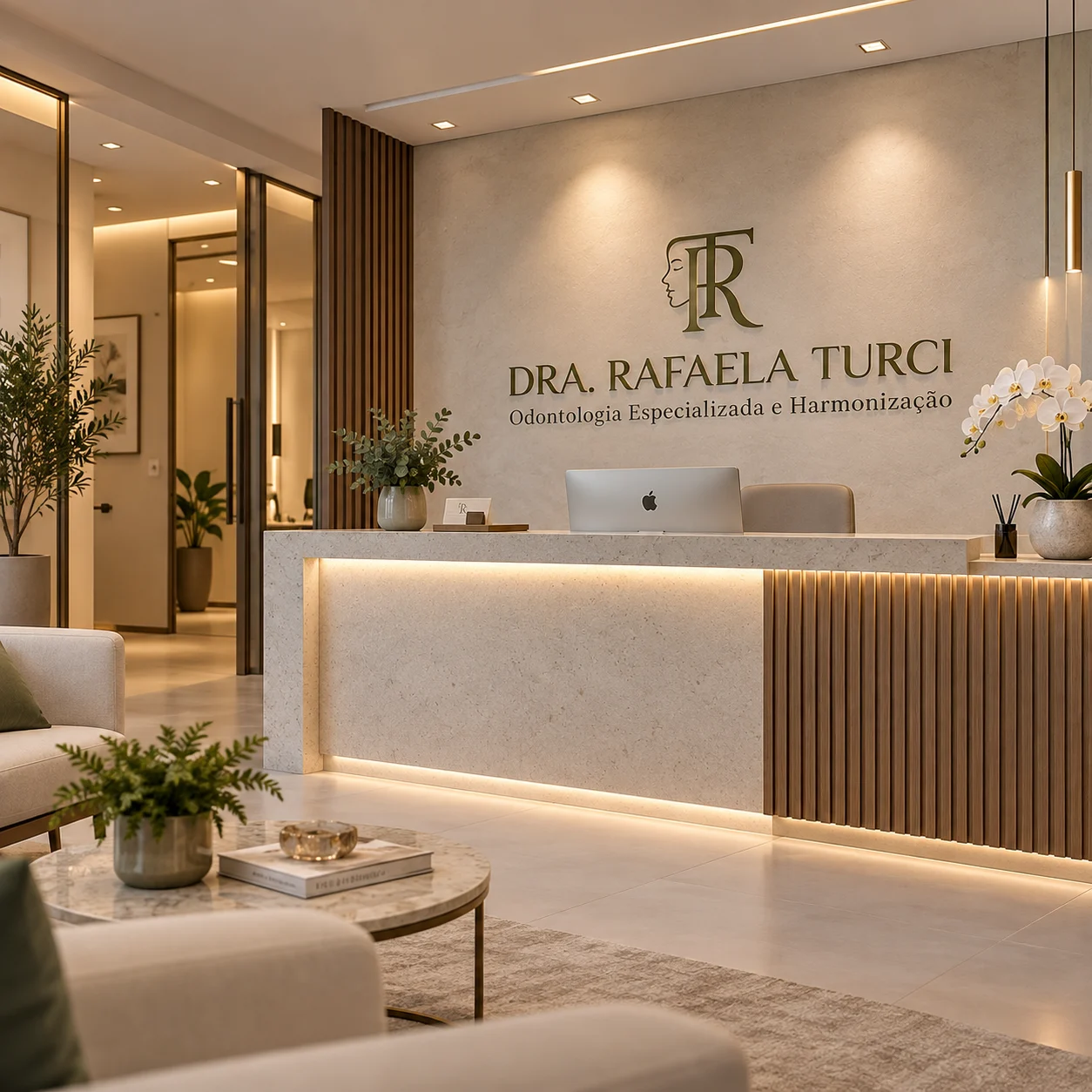 Recepção do consultório da Dra. Rafaela Turci