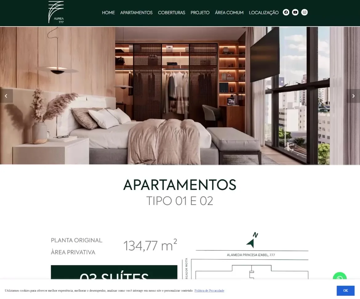 Print da landing page Áurea 777