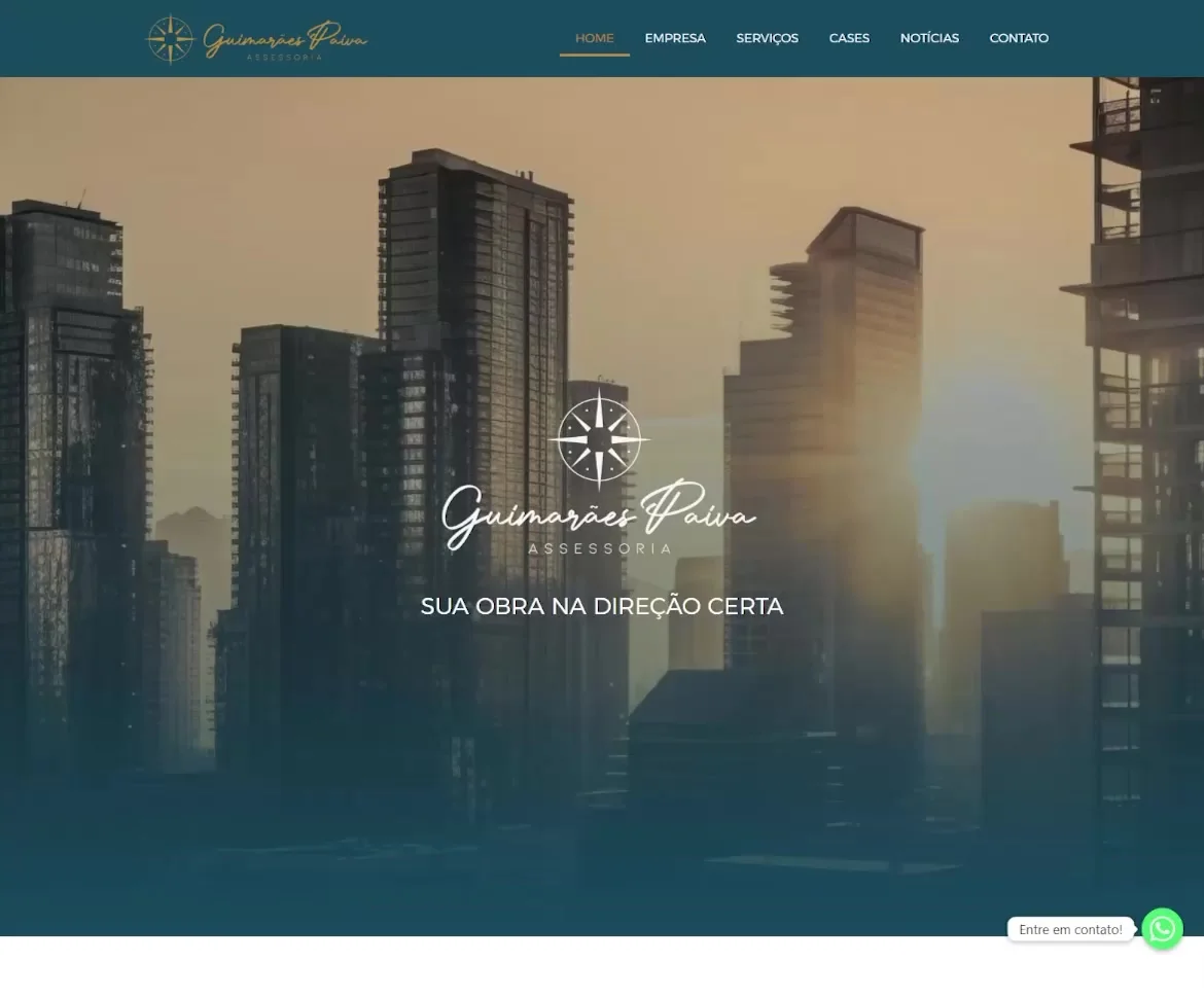 Print da home do site Guimarães Paiva Assessoria